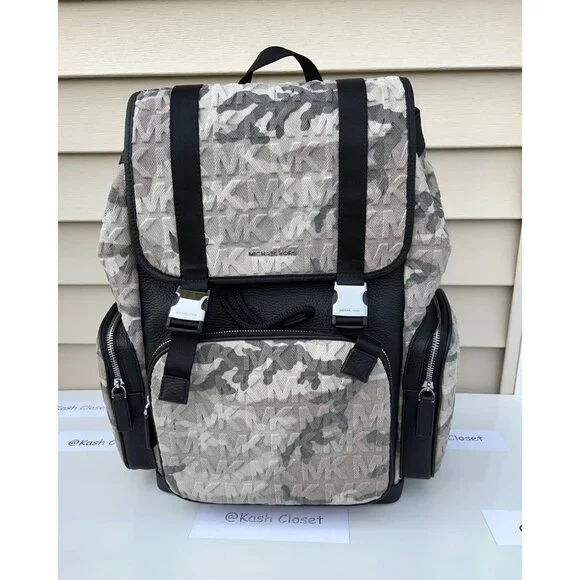 Michael Kors backpack cooper logo denim backpack utility rucksack black - Picture 3 of 12